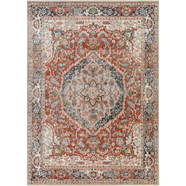 Livabliss Davaro Burnt Orange 9 ft. x 12 ft. Traditional Indoor Area Rug