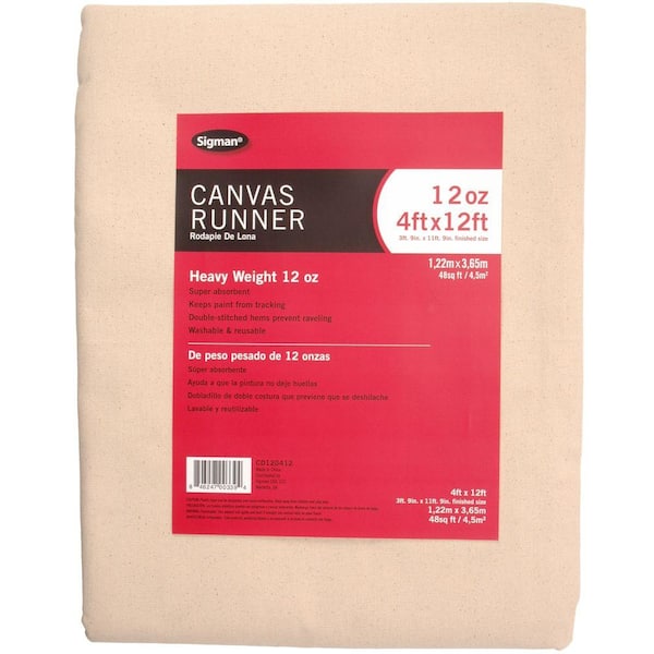 3 ft. 9 in. x 11 ft. 9 in., 12 oz. Canvas Drop Cloth Runner