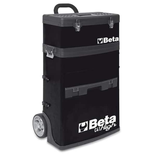 Beta 21 in. Mobile Tool Utility Cart with 3 Slide-Out Drawers and Removable Top Box with Carry Handle in Black