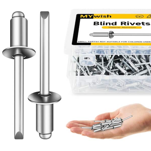 1/4 in. x 1/2 in. Aluminum Blind Pop Rivets (150-Pack) with Steel Mandrel