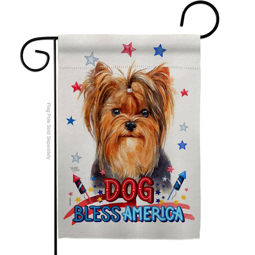 Flag Emotes Double Sided Garden Flag Beware Of Dog Yorkie Funny Puppy Banner N 