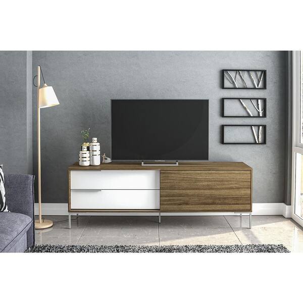 Scandinavian Nordic Style TV Stand Media Unit With Copper Drawers 