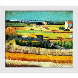 The Harvest - VG by Vincent Van Gogh Galerie White Framed Nature Oil Painting Art Print 24 in. x 28 in.