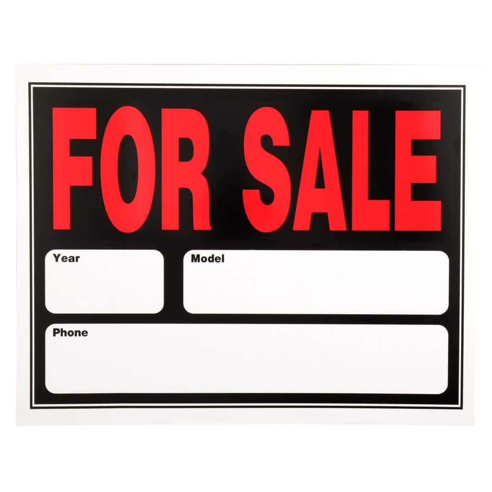 Everbilt 15 in. x 19 in. Plastic Auto for Sale Sign 31214 The Home Depot