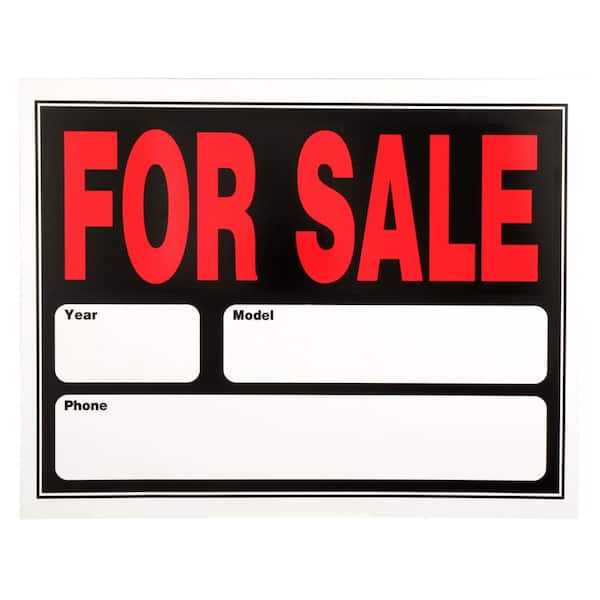 Everbilt 15 in. x 19 in. Plastic Auto for Sale Sign