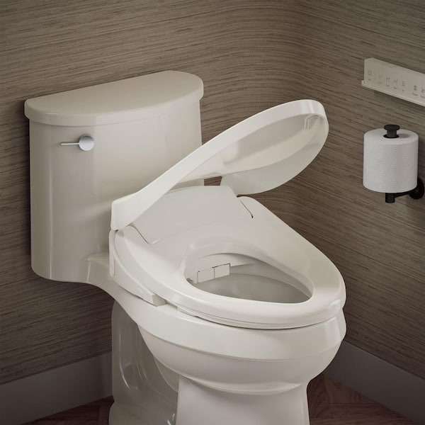 Purewash E860 Electric Plug-In Bidet Seat for Elongated Toilets in Biscuit