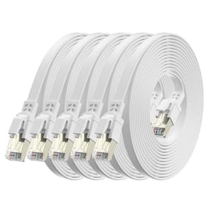 8 ft. RG6 Shielded Gold Plated Cat 8 Cable Wire - White