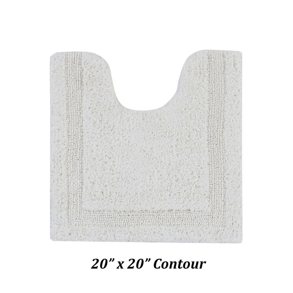 Ivory 20" x 20" Cotton Tufted Reversible Contour Bath Rug