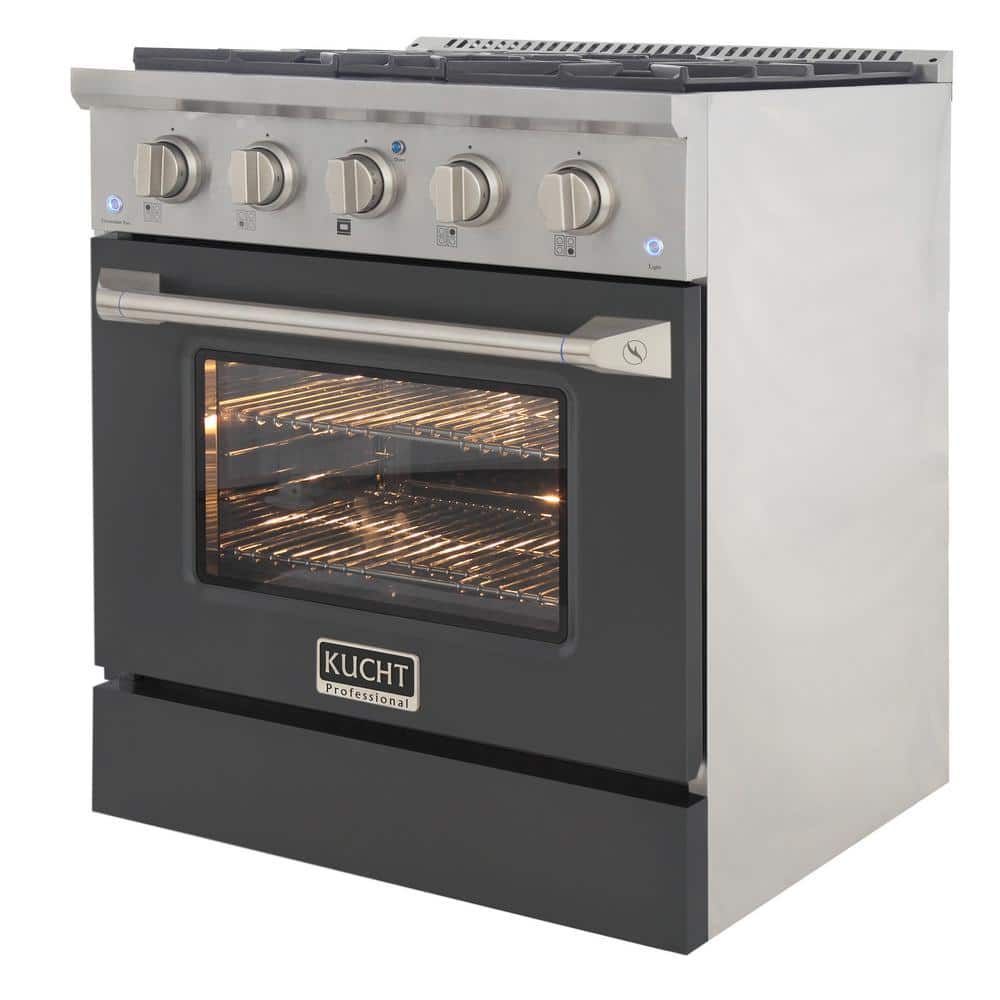 30-inch Cement Gray Stainless Steel Dual-Fuel Convection Range