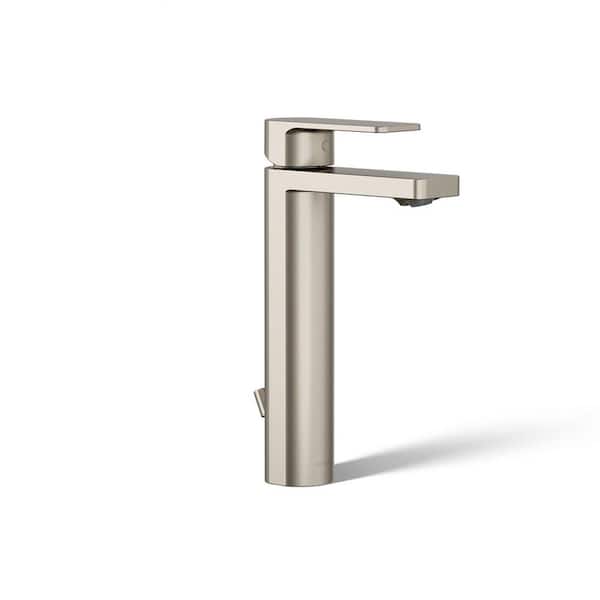 KOHLER Parallel Tall Single Handle 0.5 GPM Bathroom Sink Faucet in Vibrant Brushed Nickel