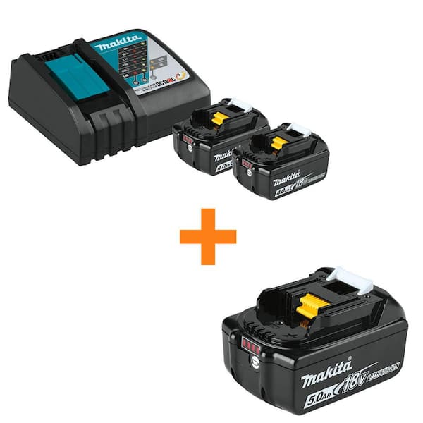 18V LXT Lithium-Ion Battery and Rapid Optimum Charger Starter Pack (4. 0Ah) with bonus 18V LXT Battery Pack 5. 0Ah