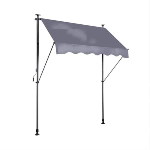 ITOPFOX 6.56 ft. x 9.75 ft. Outdoor Manual Retractable Awning Canopy Sun Shade Cover with UV Protection in Gray