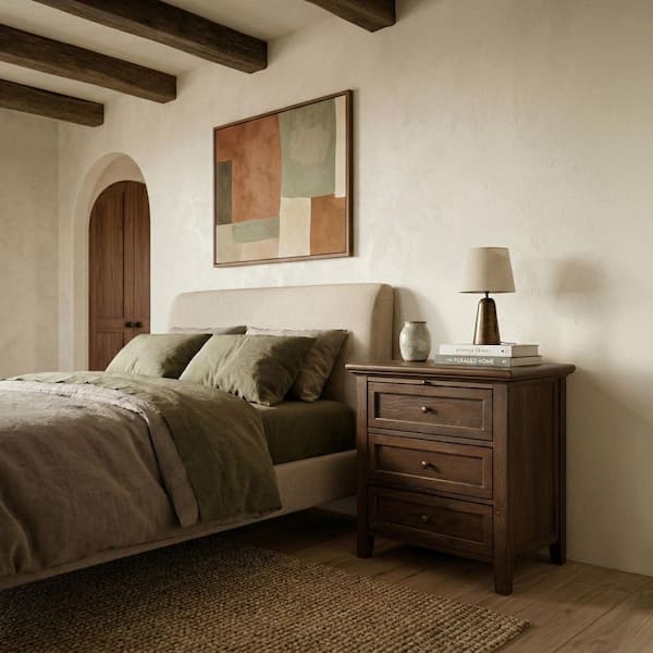Trevor Dark Walnut 3-Drawer Nightstand