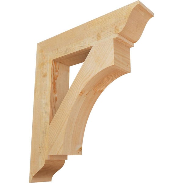 Ekena Millwork 6 in. x 34 in. x 30 in. Douglas Fir Westlake Traditional Rough Sawn Bracket