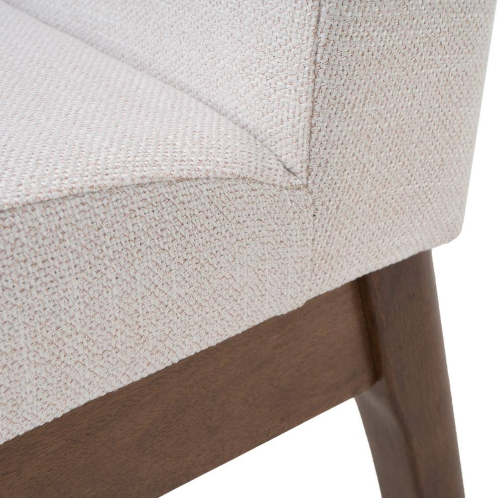 Walnut and Light Beige 7-Piece Mid-Century Modern Dining Set