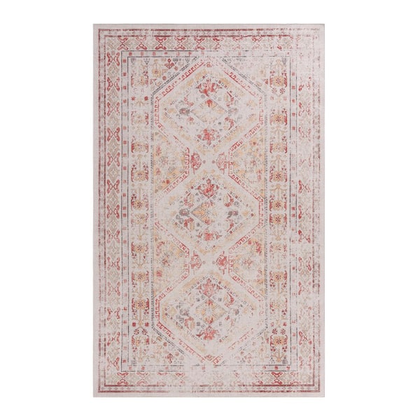 2 ft. x 3 ft. Beige Abstract Washable Area Rug for Bedroom, Hallway, Kitchen, Playroom