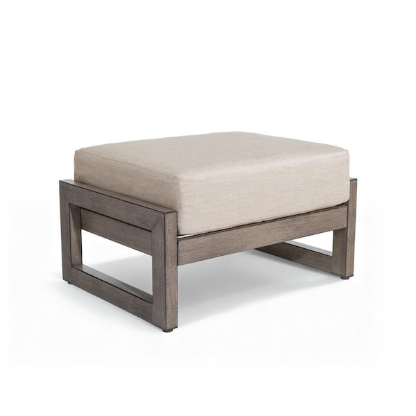 Marindo Aluminum Outdoor Ottoman with Echo Dune Sunbrella Cushion