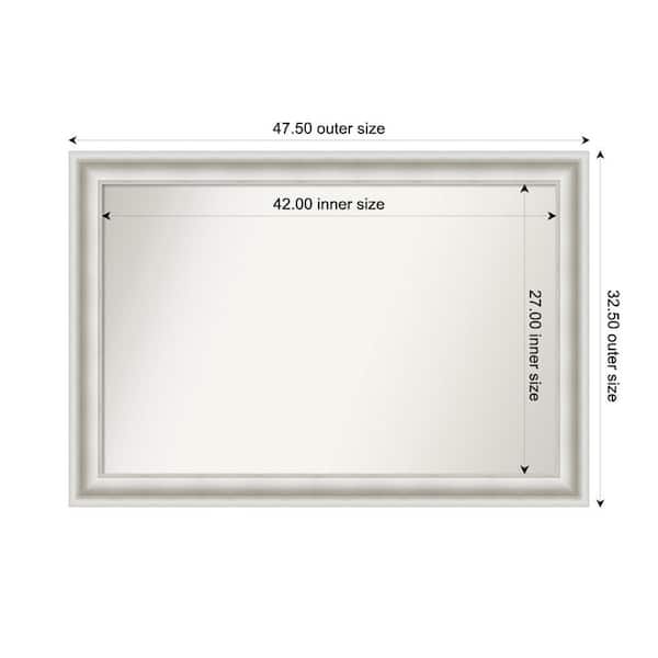 Amanti Art Parlor White 47.5 in. x 32.5 in. Custom Non-Beveled Recycled Polystyrene Framed Bathroom Vanity Wall Mirror