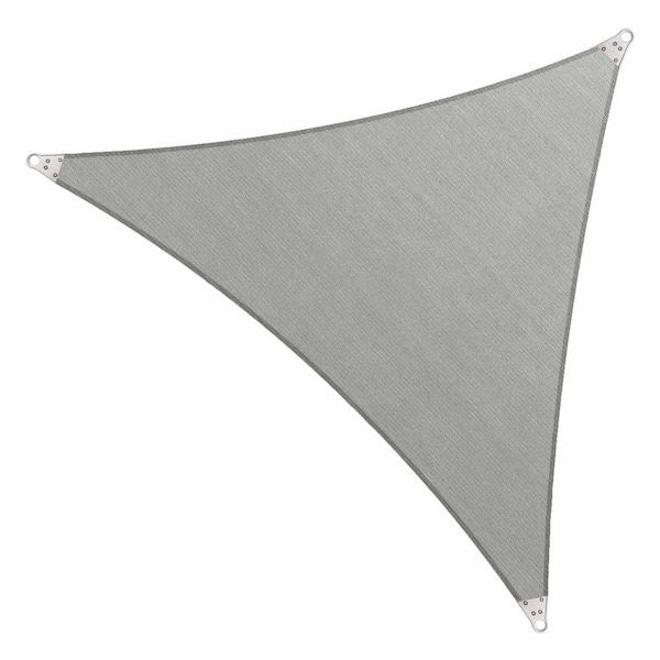 COLOURTREE 16 ft. x 16 ft. 260 GSM Reinforced (Super Ring) Grey Triangle Sun Shade Sail