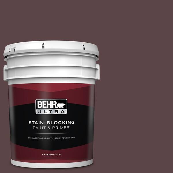 BEHR ULTRA 5 gal. #BNC-31 Mahogany Spice Flat Exterior Paint & Primer