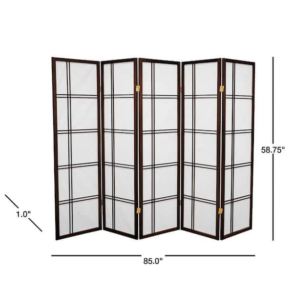 5 ft. Walnut 5-Panel Room Divider