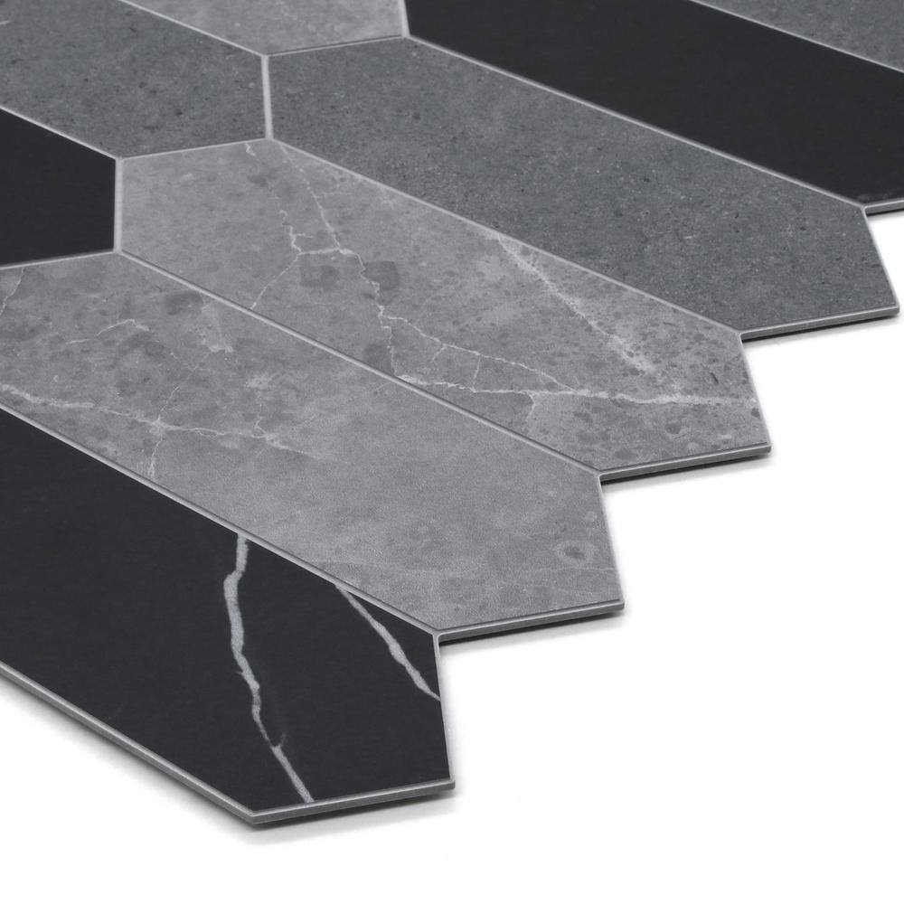12" x 11.22" Stone Mix Peel & Stick Hexagon Mosaic Tile