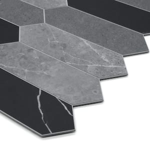 Long Hexagon 12 in. x 11.22 in. Mix Peel and Stick Backsplash Stone Composite Wall Tile (10-Tiles, 9.35 sq. ft.)
