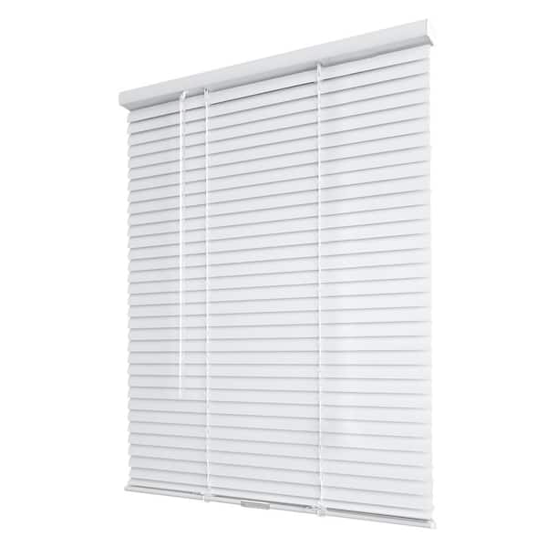White Cordless Room Darkening Vinyl Mini Blinds with 1 in. Slats-69 in. W x 72 in. L (Actual Size 68.5 in. W x 72 in. L)