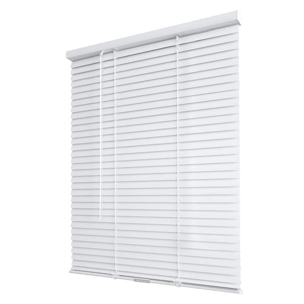 White Cordless Room Darkening Vinyl Mini Blinds with 1 in. Slats-31 in. W x 48 in. L (Actual Size 30.5 in. W x 48 in. L)
