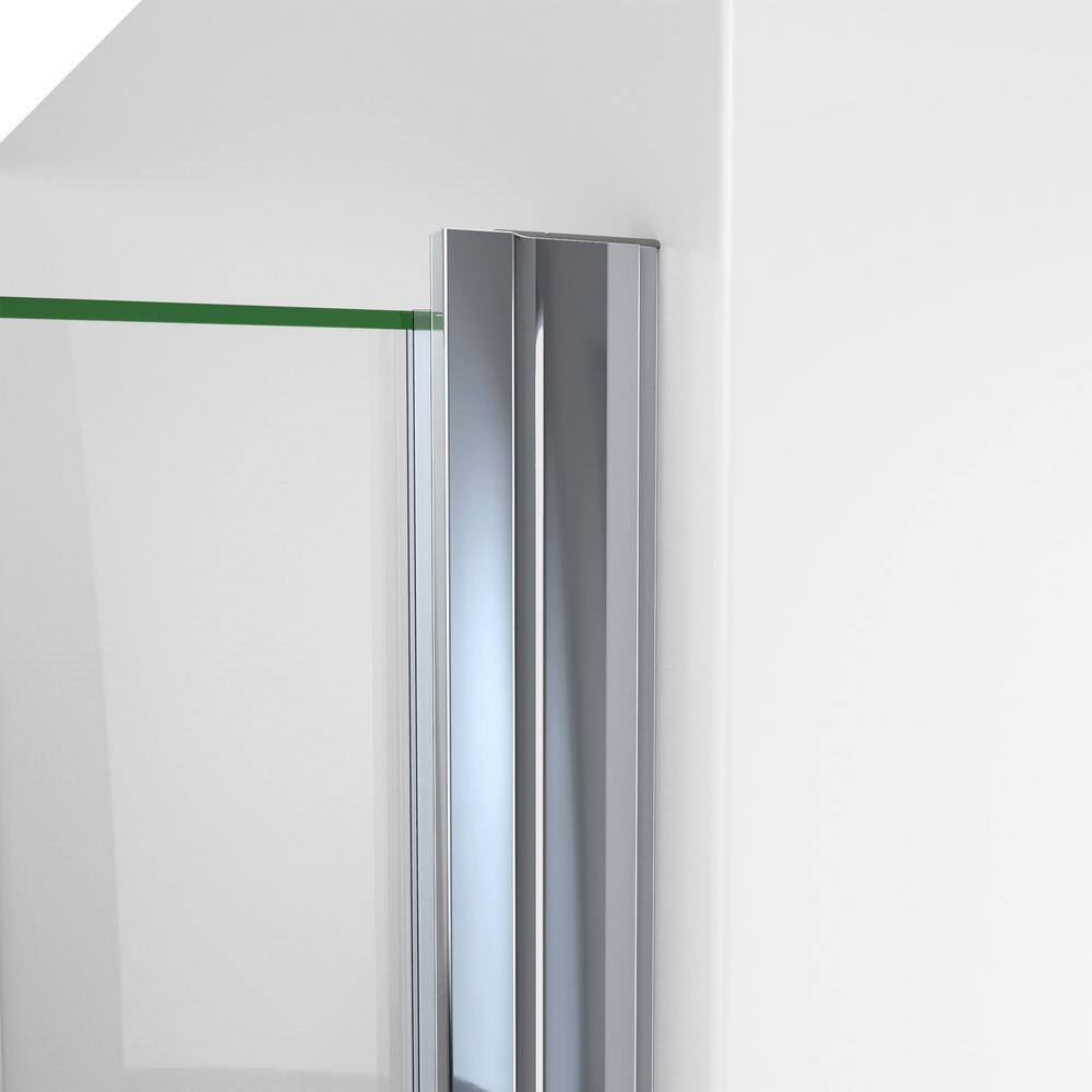 Chrome Semi-Frameless Swing Shower Door with Clear Glass