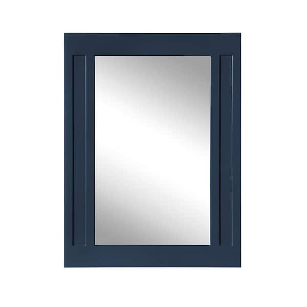 Home Decorators Collection Aberdeen 24 in. W x 32 in. H Rectangular Framed Wall Mount Bathroom Vanity Mirror in Midnight Blue