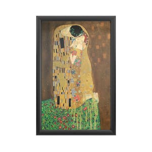 "The Kiss by Gustav Klmt." by The Kiss by Gustav Klmt. Framed with LED Light Abstract Wall Art 24 in. x 16 in.