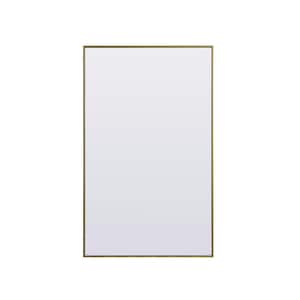 Simply Living 36 in. W x 60 in. H Rectangle Metal Framed Brass Full Length Mirror