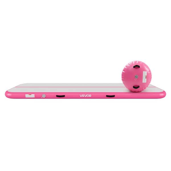 Inflatable Gymnastics Air Mat 10 ft. 4 in. Thick 33 sq. ft. Tumble Track, Electric Pump,Exercise Mat for Yoga Pink