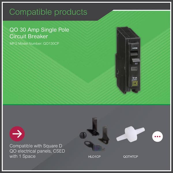Square D 30 Amp Breaker Square D Homeline 30-Amp Single Pole Circuit ...