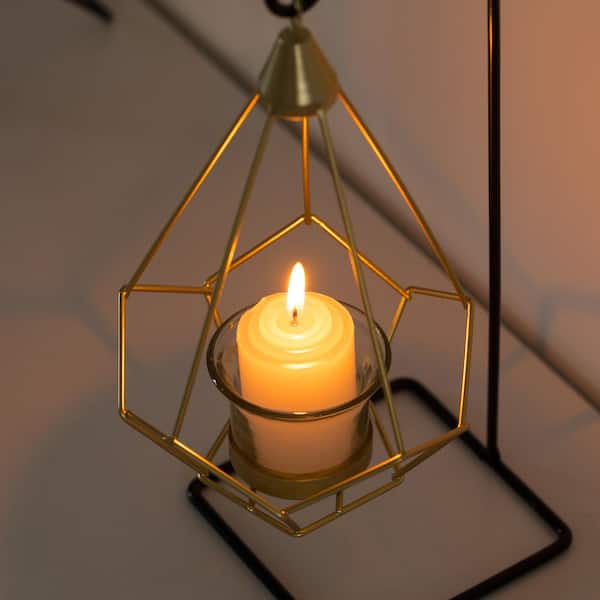 FABULAXE Geometric Framed Swinging Votive Candle Holder Decorative