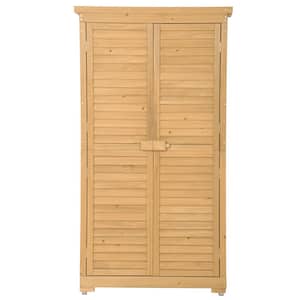 2.86 ft. W x 1.52 ft. D Wooden Storage Shed 4.35 sq. ft. in Natural with Lockable Double Door