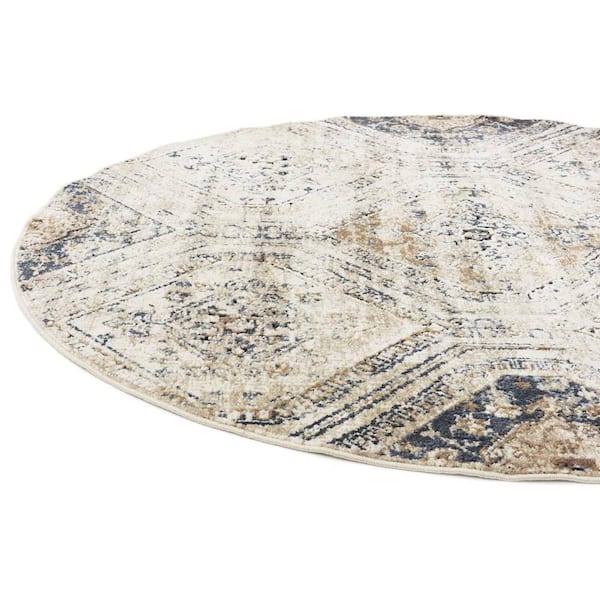 Chateau Jackson Navy Blue 4' 0 x 4' 0 Round Rug