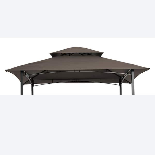 Cesicia 8 ft. x 5 ft. Brown Grill Gazebo Replacement Canopy, Double ...