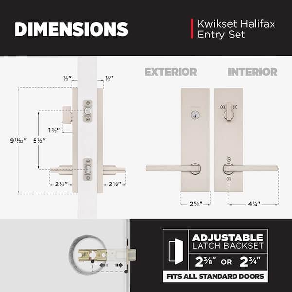 ：NKHセット Kwikset Halifax Satin Nickel Keyed Entry Set Single Cylinder Door