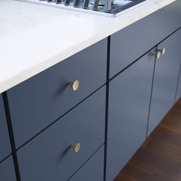 10-Pack Art Deco Streamline Round 1-3/16 in. (30 mm) Modern Champagne Bronze Cabinet Knobs