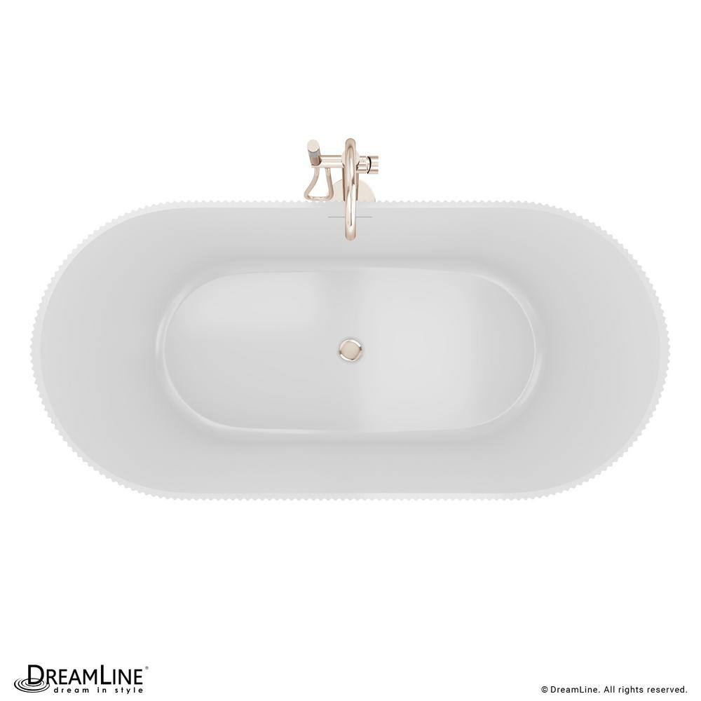 Charisma 67" White Acrylic Freestanding Double Slipper Bathtub