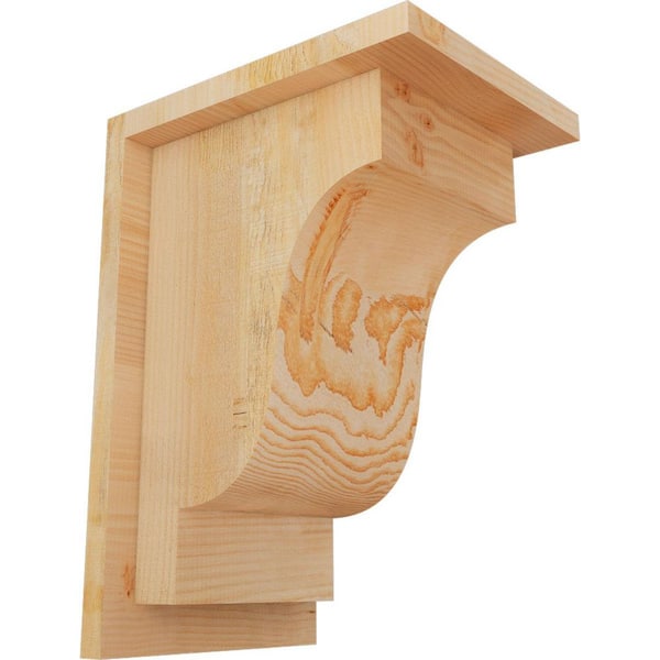 Ekena Millwork 8 in. x 10 in. x 14 in. Newport Rough Sawn Douglas Fir Corbel with Backplate