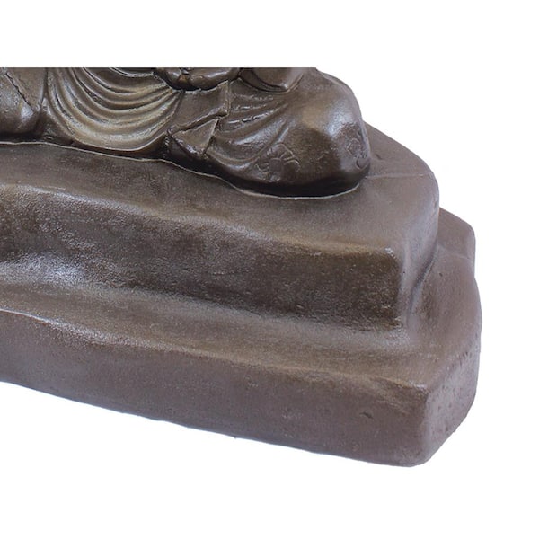Emsco 24 in. Bronze Color Meditating Buddha Lawn and Garden Statue