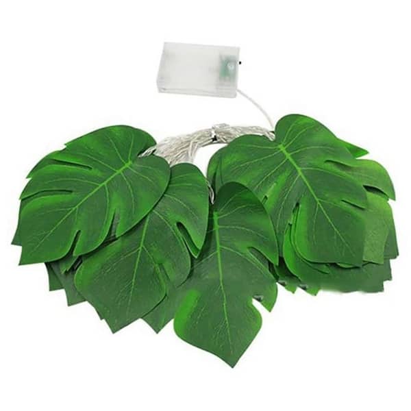 Unbranded 1.1 in. Artificial Green Palm Monstera Leaf LED Indoor Outdoor  String Lights for Home Garden Party Decor 1 pcs 59B1124C1518