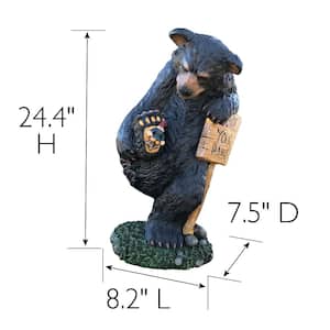 24.8 in. Wipe Your Paws Bear Statuary