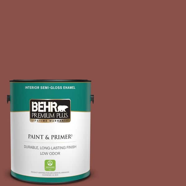 BEHR PREMIUM PLUS 1 gal. #S150-6 Spiced Berry Semi-Gloss Enamel Low Odor Interior Paint & Primer