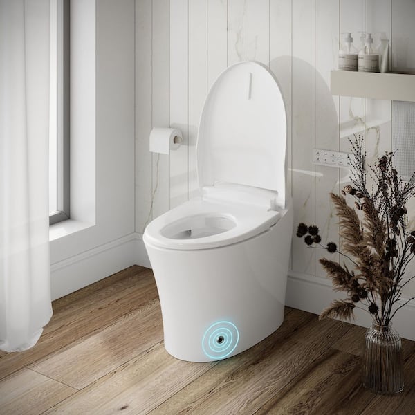 Streamline Tankless Elongated Smart Bidet Toilet in White with UV Sterilizer & Heated Seat