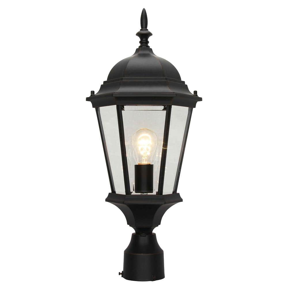  1-Light Oil Rubbed Bronze Outdoor Post Lantern