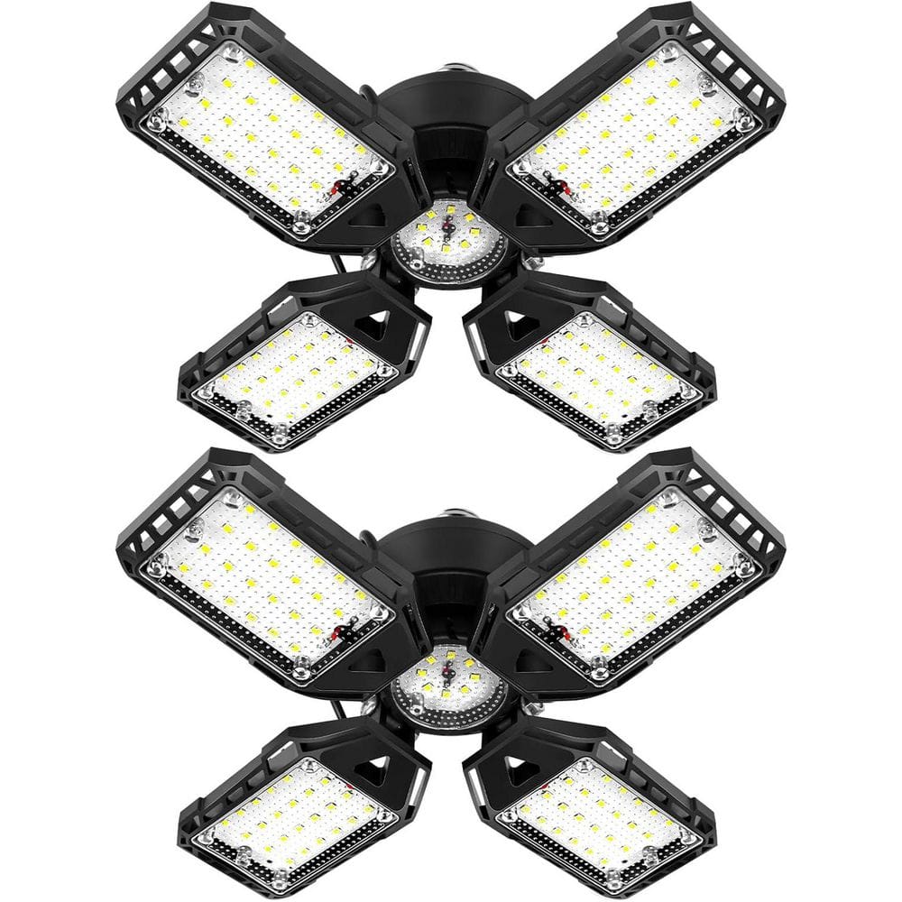 120-Watt LED Garage Lights 12000 Lumen 6500K Shop Light with 4 Plus 1 Deformable Panels E26/E27 Base 2-Pack price history on PriceWatchPro